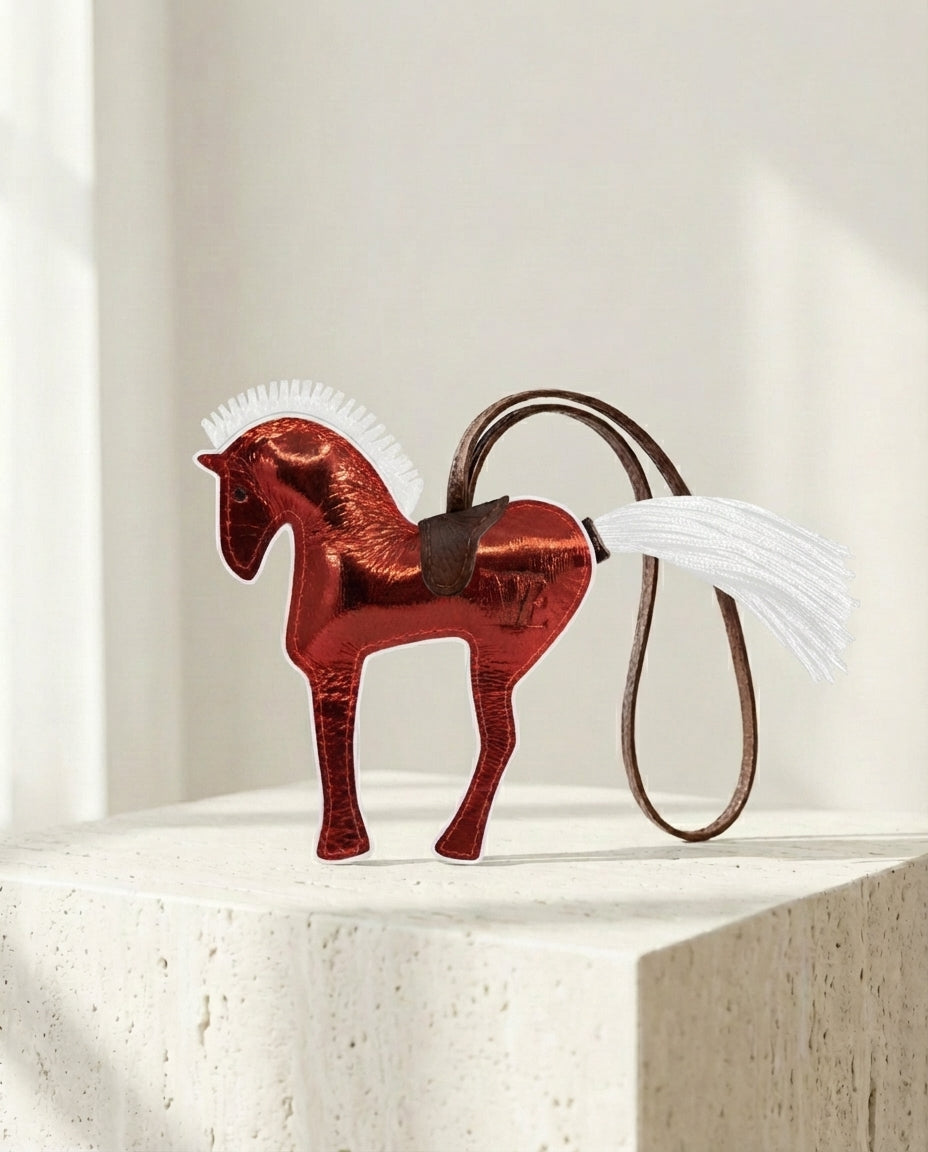 Leather pendant horse handmade