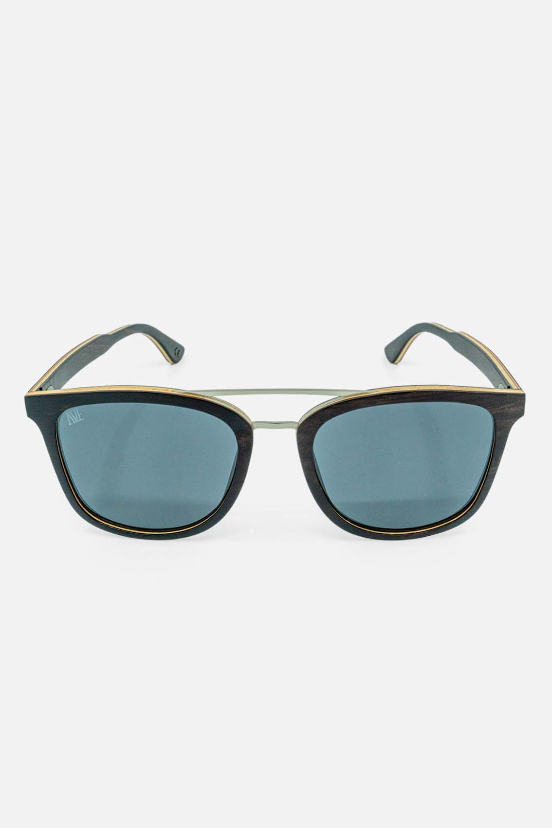 Women's sunglasses with wooden frame and glass not mirrored