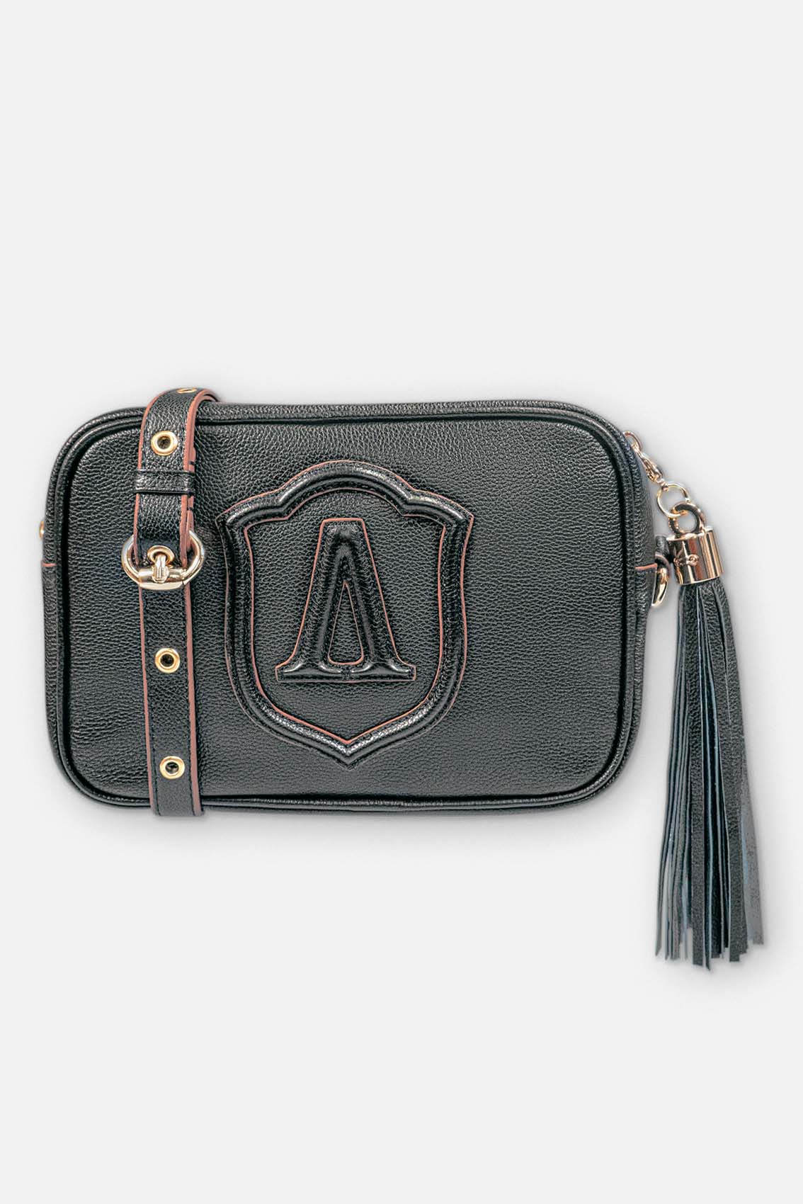 Schultertasche aus Kunstleder mit Tassel