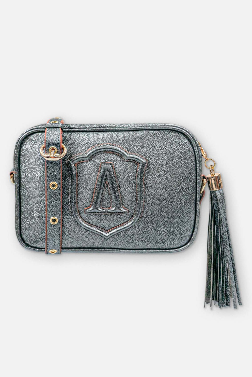 Schultertasche aus Kunstleder mit Tassel