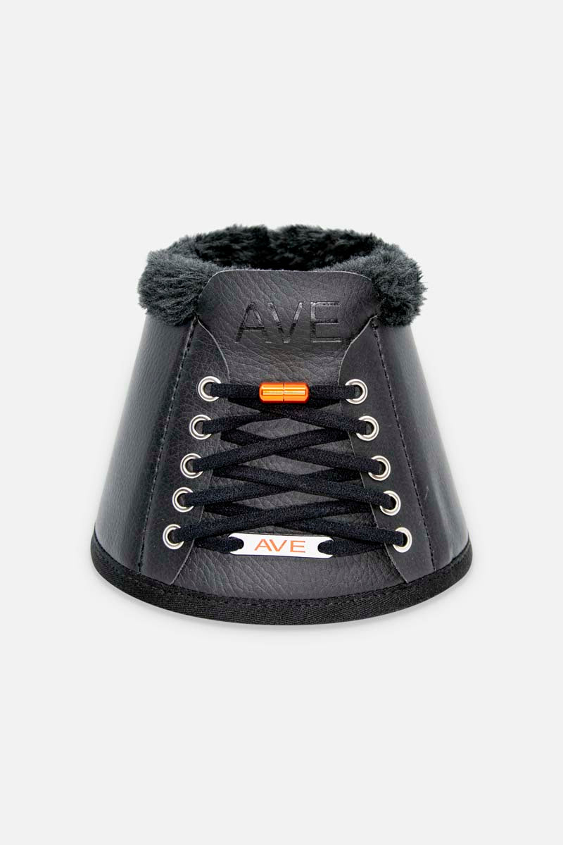 Sneaker bell boots made of faux leather faux fur black