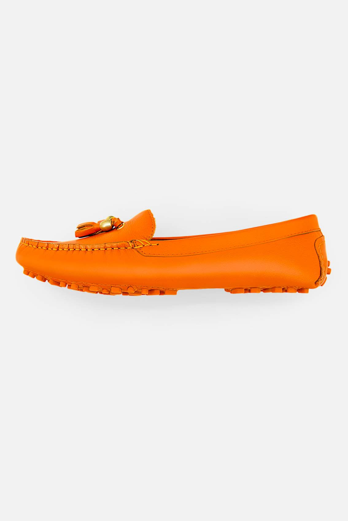 Damen Mokassins mit Noppensohle Orange