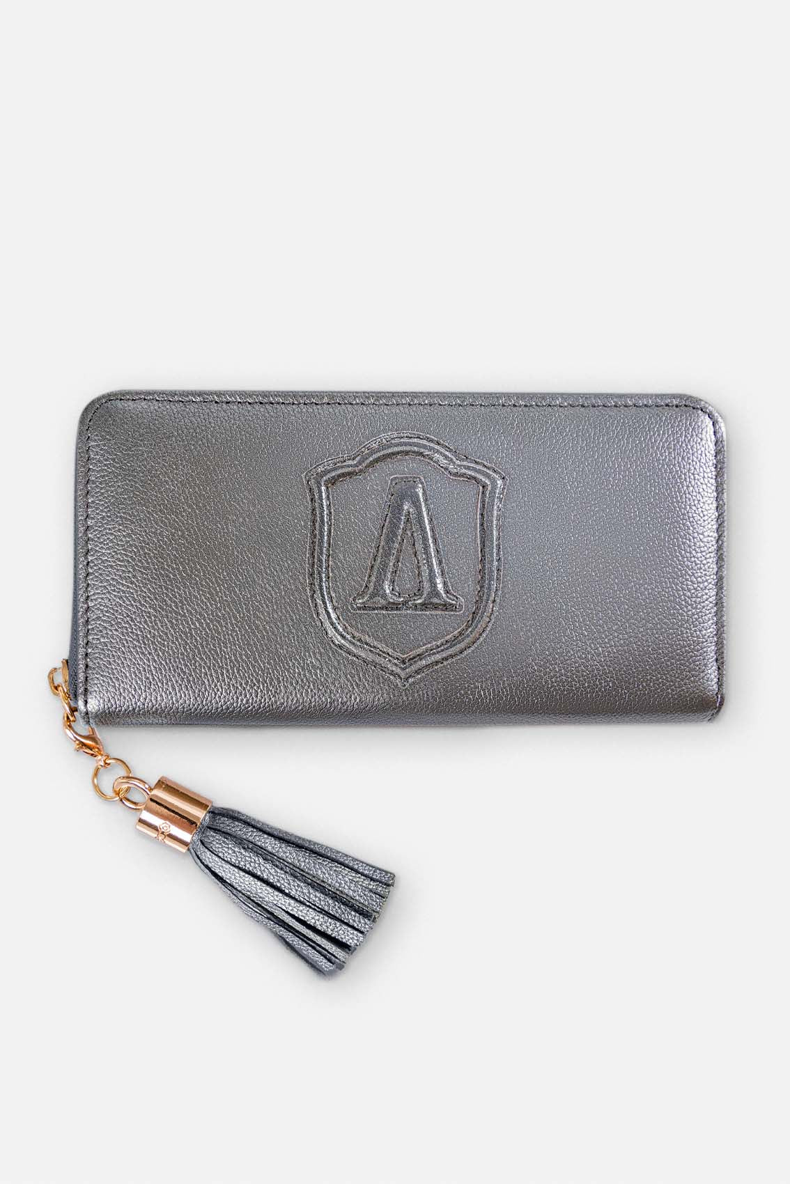 Wallet made of leather with AVE shield and tassel