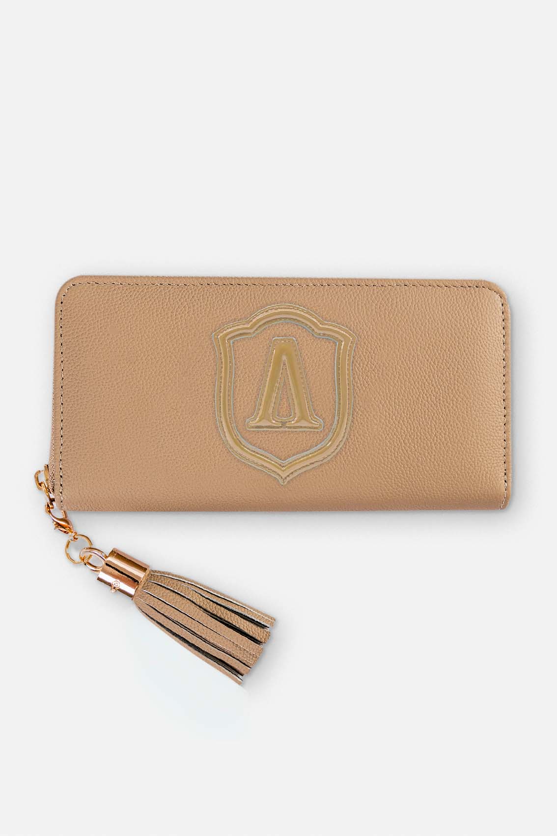 Wallet made of leather with AVE shield and tassel