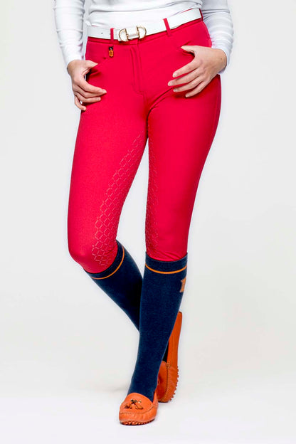 Women's breeches silicone grip half seat jumping