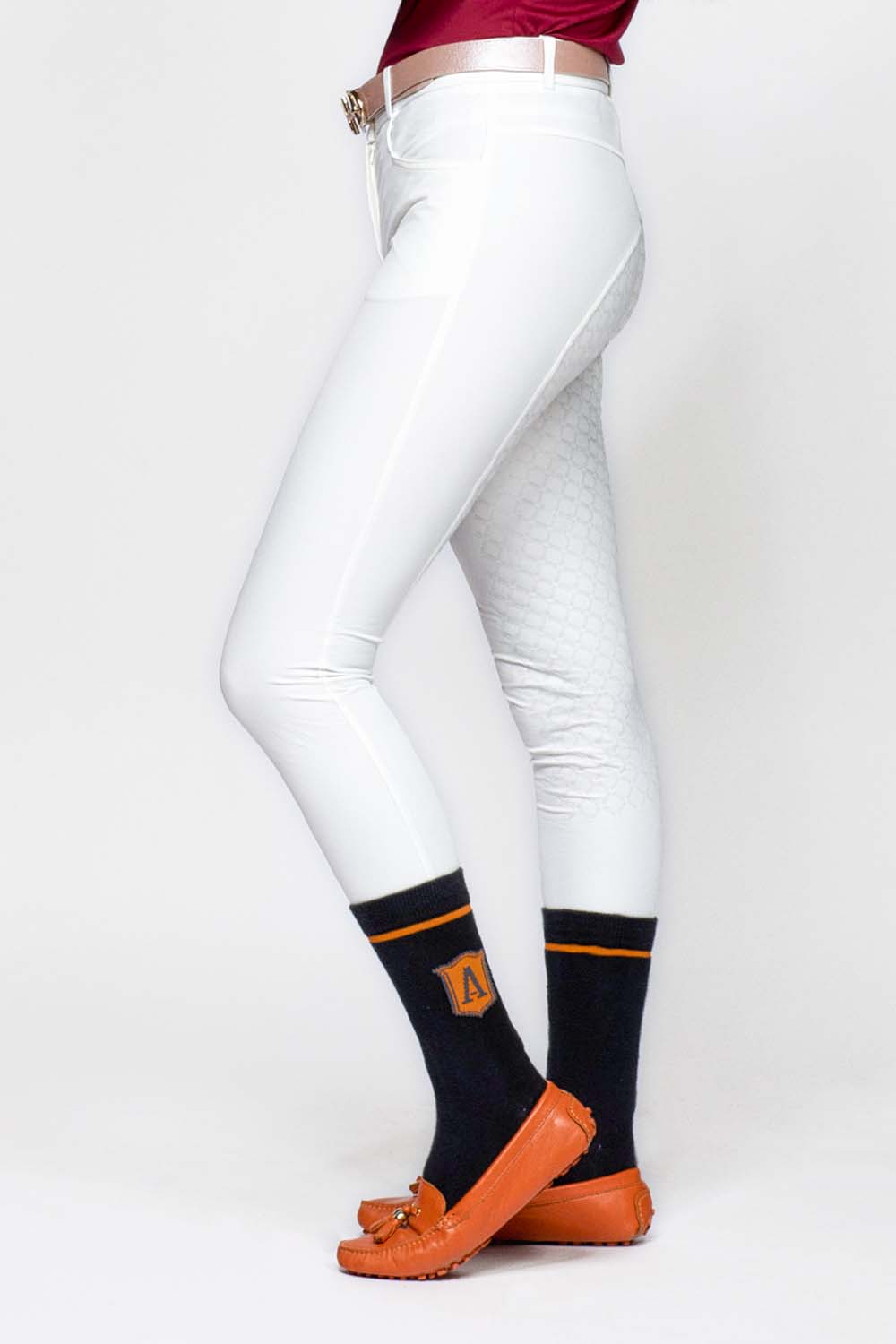 Women's breeches silicone grip half seat jumping