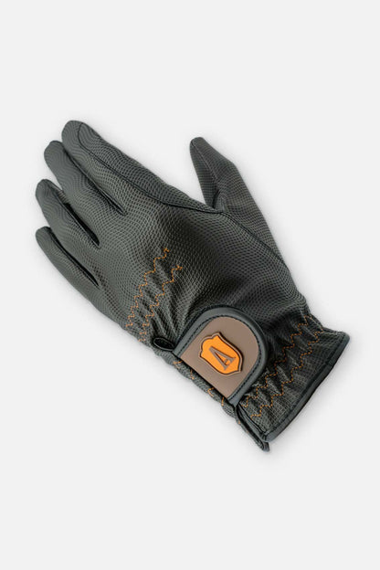 Men's riding gloves made of synthetic leather with velcro