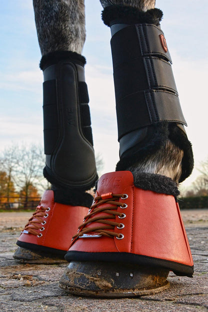 Sneaker bell boots made of faux leather faux fur black