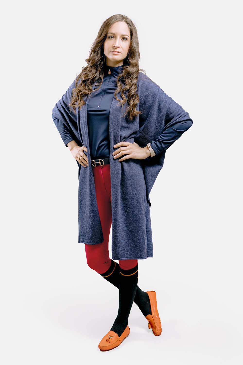 Women's poncho made of silk and cashmere