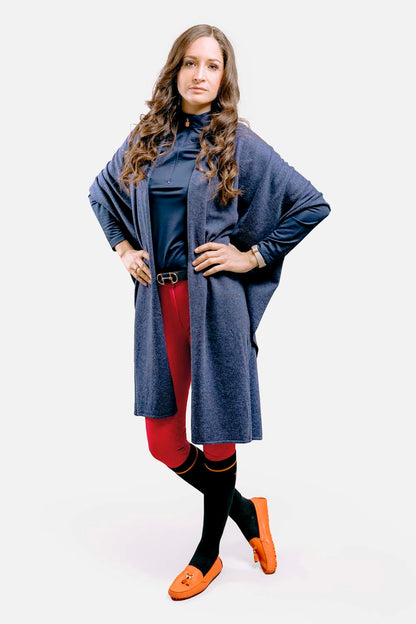 Women's poncho made of merino wool and cashmere