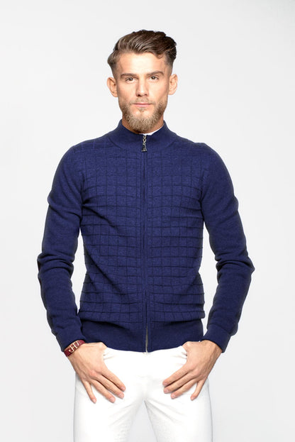 Men's sweater made of cotton with zipper