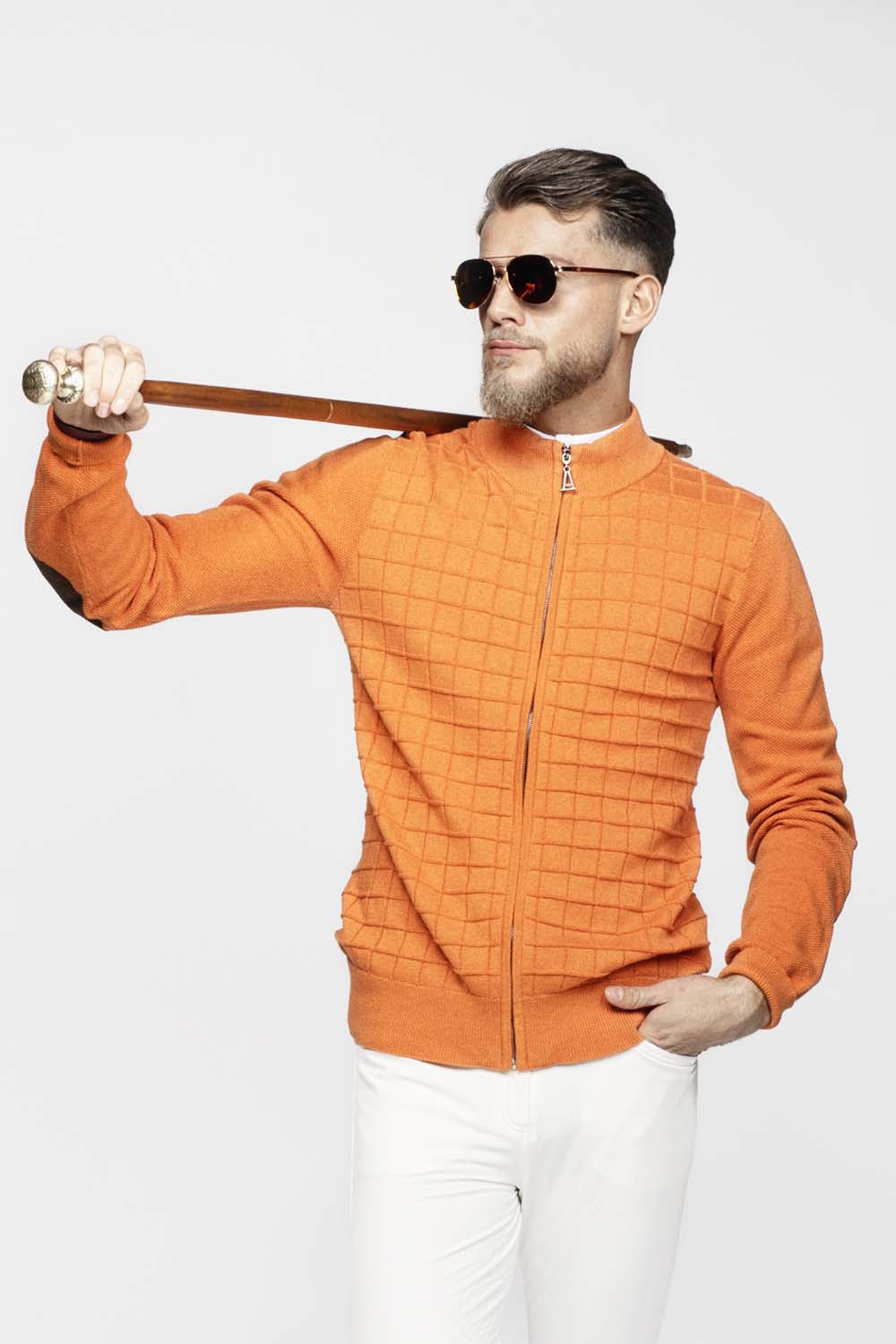 Herren Sweatshirt aus Baumwolle Bottom-Up Reissverschluss